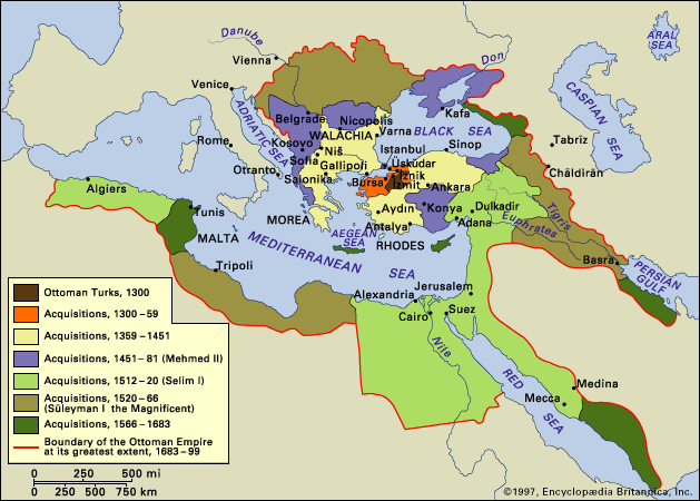 The expansion of the Ottoman Empire